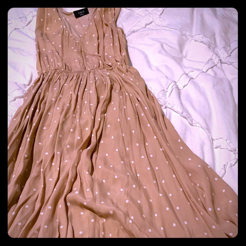 Pink polka dot maxi